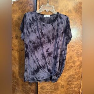 Ginger G Women's Short Sleeve Tie-Dye Top - Black and Purple